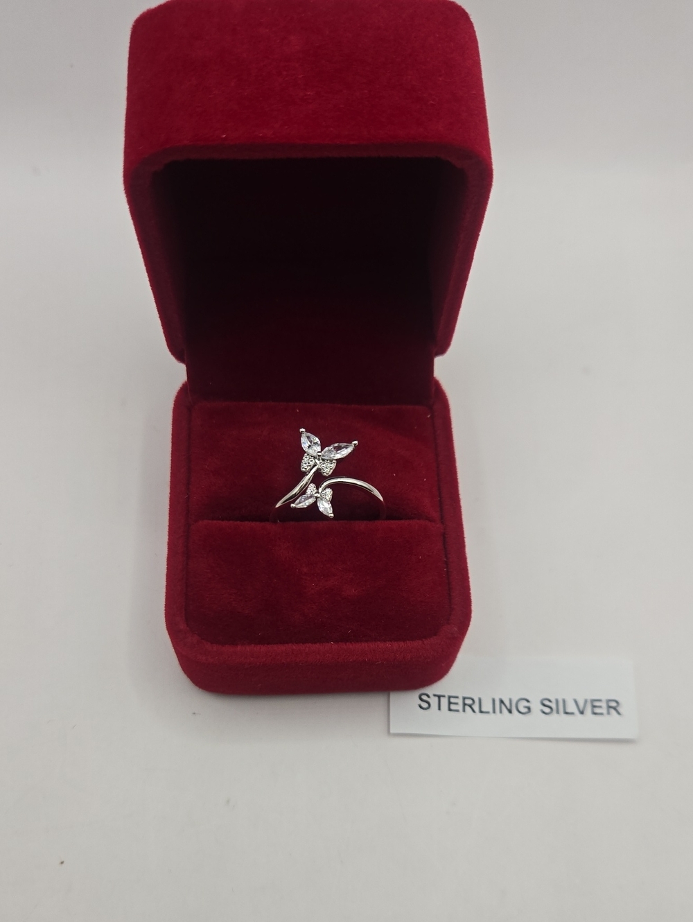NEW Giani Bernini Sterling Silver Floral Leaf Ring in Red Box